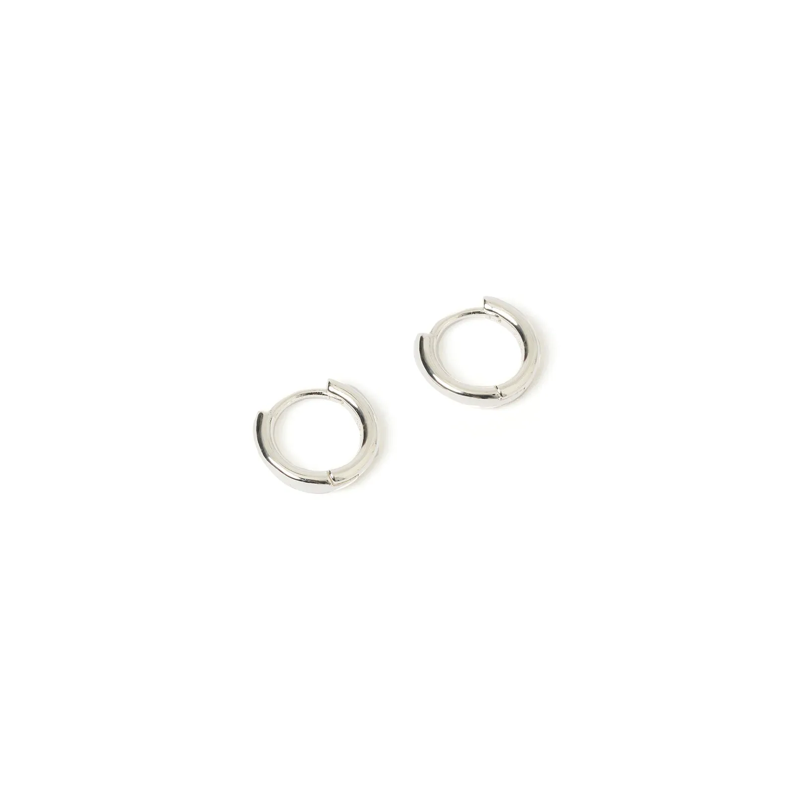Shia Silver Huggie Earrings sold by Arms Of Eve product image thumbnail 4