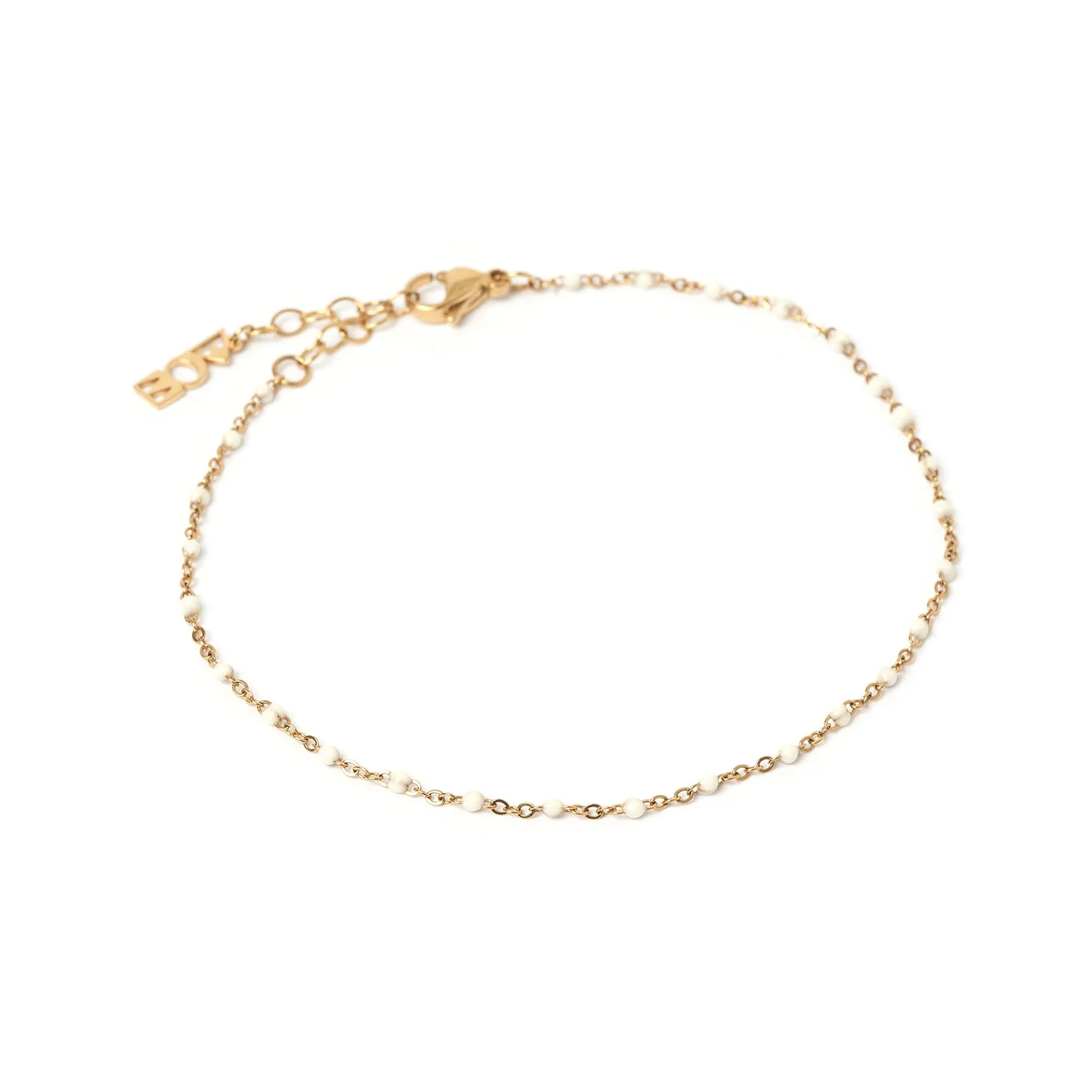 Peggy Gold and Enamel Anklet - Vanilla sold by Arms Of Eve