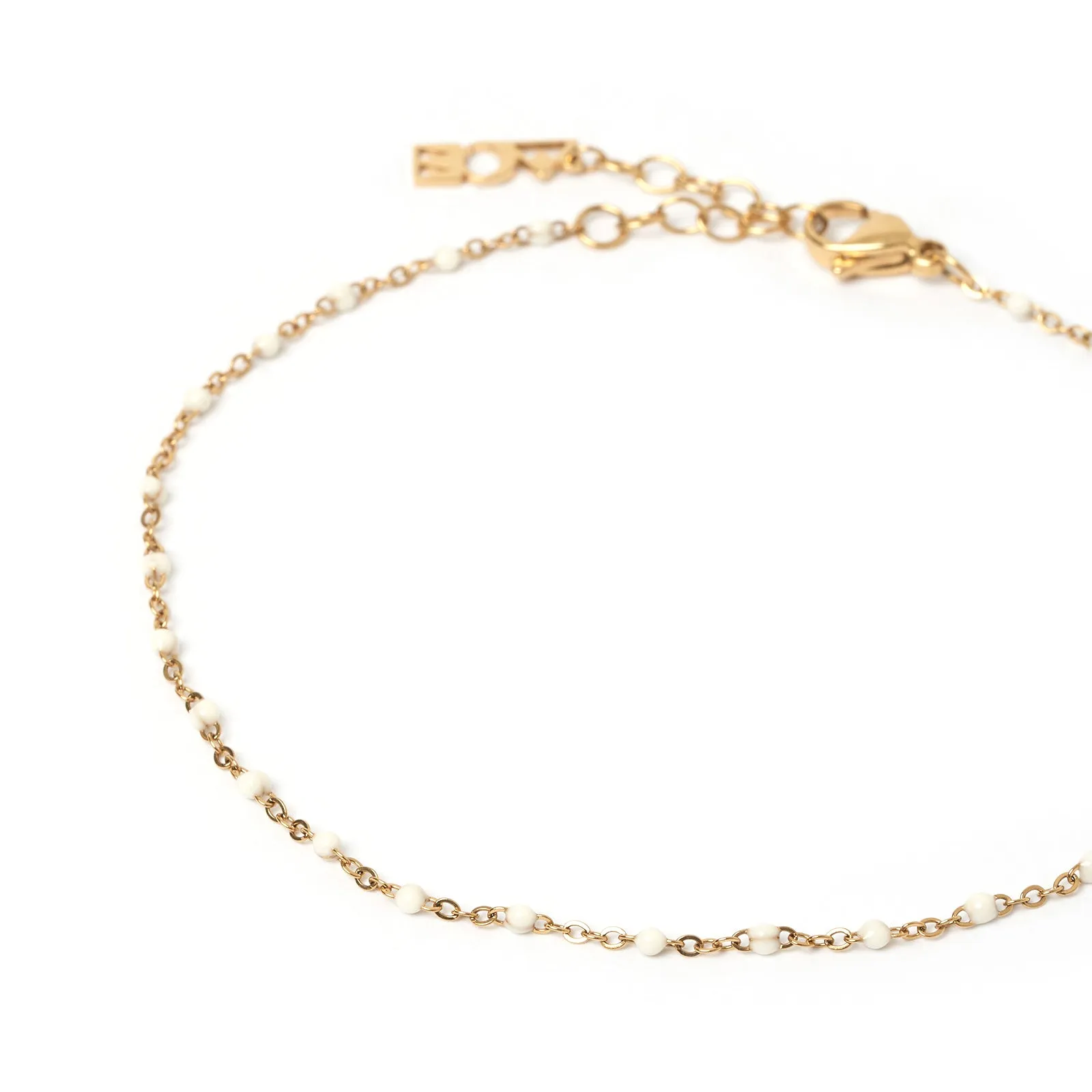 Peggy Gold and Enamel Anklet - Vanilla sold by Arms Of Eve product image thumbnail 4