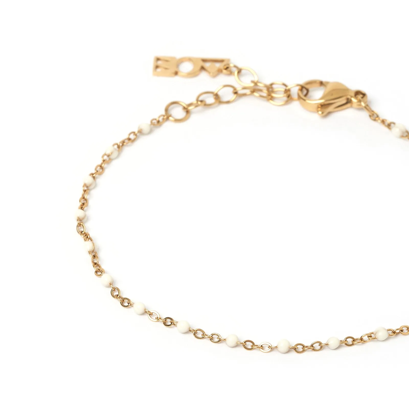 Peggy Gold and Enamel Anklet - Vanilla sold by Arms Of Eve product image thumbnail 5