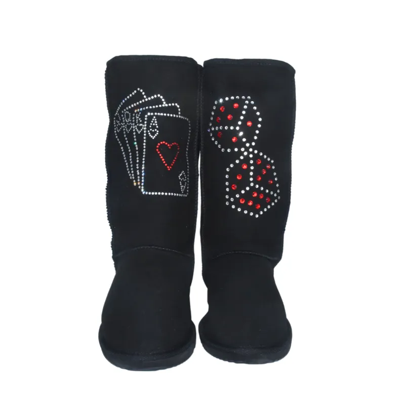 CLEARANCE CLASSIC TALL BOOTS (with Swarovski 'Dice & Cards' design) - AU WOMEN'S 7 | MEN'S 6 sold by Australian Ugg Boots