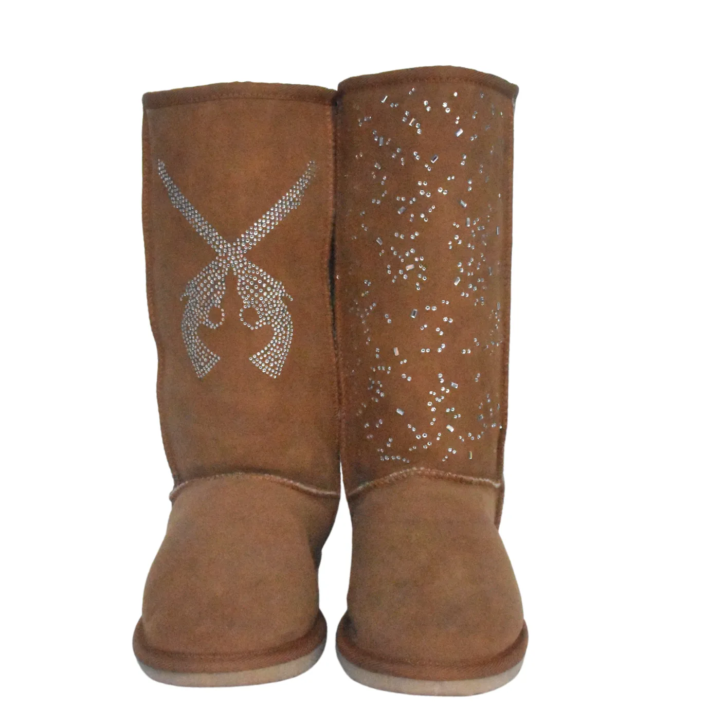 CLEARANCE CLASSIC TALL BOOTS CHESTNUT (with Swarovski glitter design) - AU WOMEN'S 7 | MEN'S 6 sold by Australian Ugg Boots