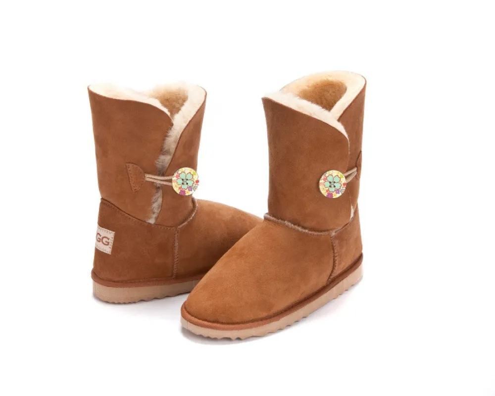 CLEARANCE BELLA FLORAL BOOTS CHESTNUT - AU WOMEN'S 10 | MEN'S 9 sold by Australian Ugg Boots