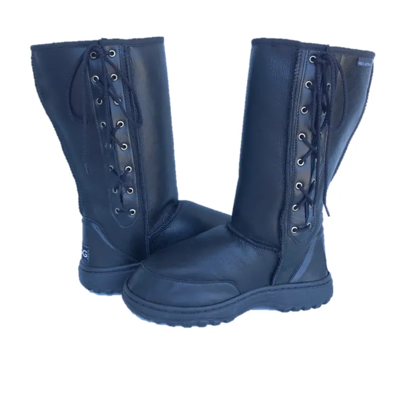 CLEARANCE OUTDOOR TALL BOOTS BLACK NAPPA - AU WOMEN'S 11 | MEN'S 10 sold by Australian Ugg Boots