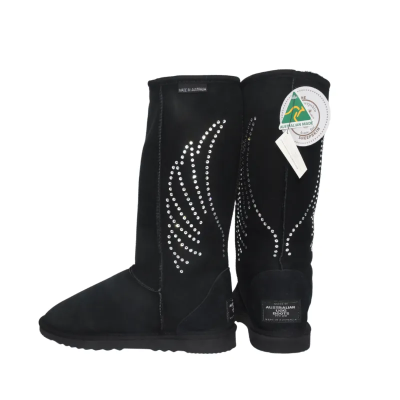 CLEARANCE CLASSIC TALL BOOTS (with Swarovski 'Double Wings' design) - AU WOMEN'S 8 | MEN'S 7 sold by Australian Ugg Boots