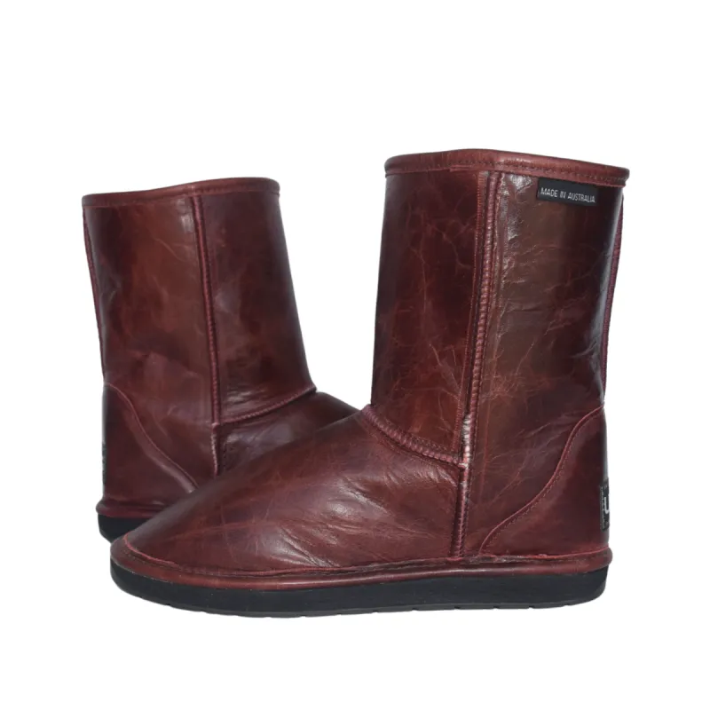 CLEARANCE PREMIUM LEATHER BOOTS BURGUNDY - AU Women's 9 | AU Men's 8 sold by Australian Ugg Boots