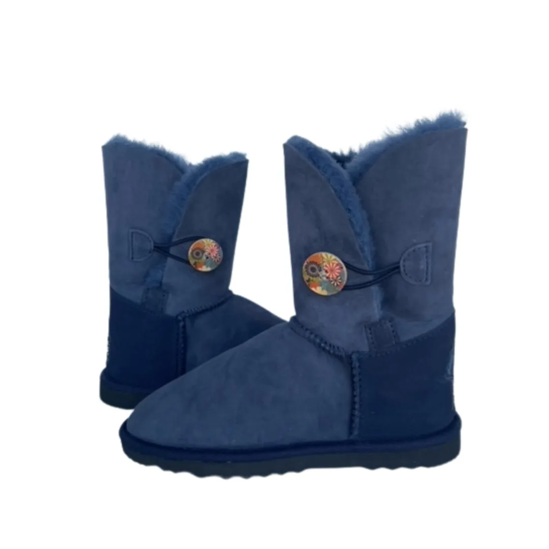 CLEARANCE BELLA FLORAL BOOTS NAVY - AU WOMEN'S 5 | MEN'S 4 sold by Australian Ugg Boots