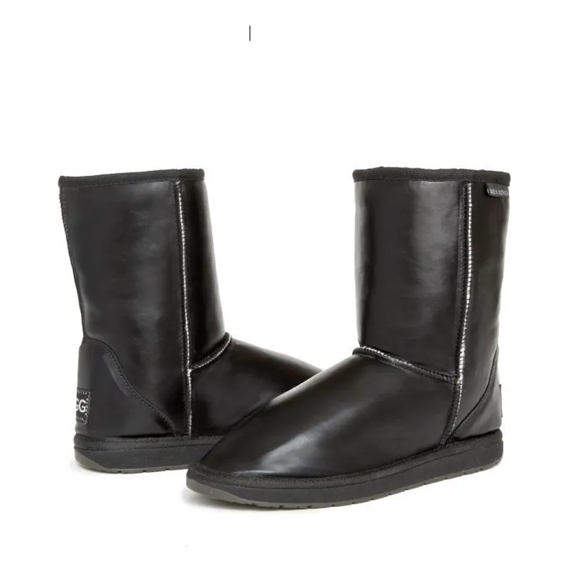 CLEARANCE PREMIUM LEATHER BOOTS BLACK - AU Women's 7 | AU Men's 6 sold by Australian Ugg Boots