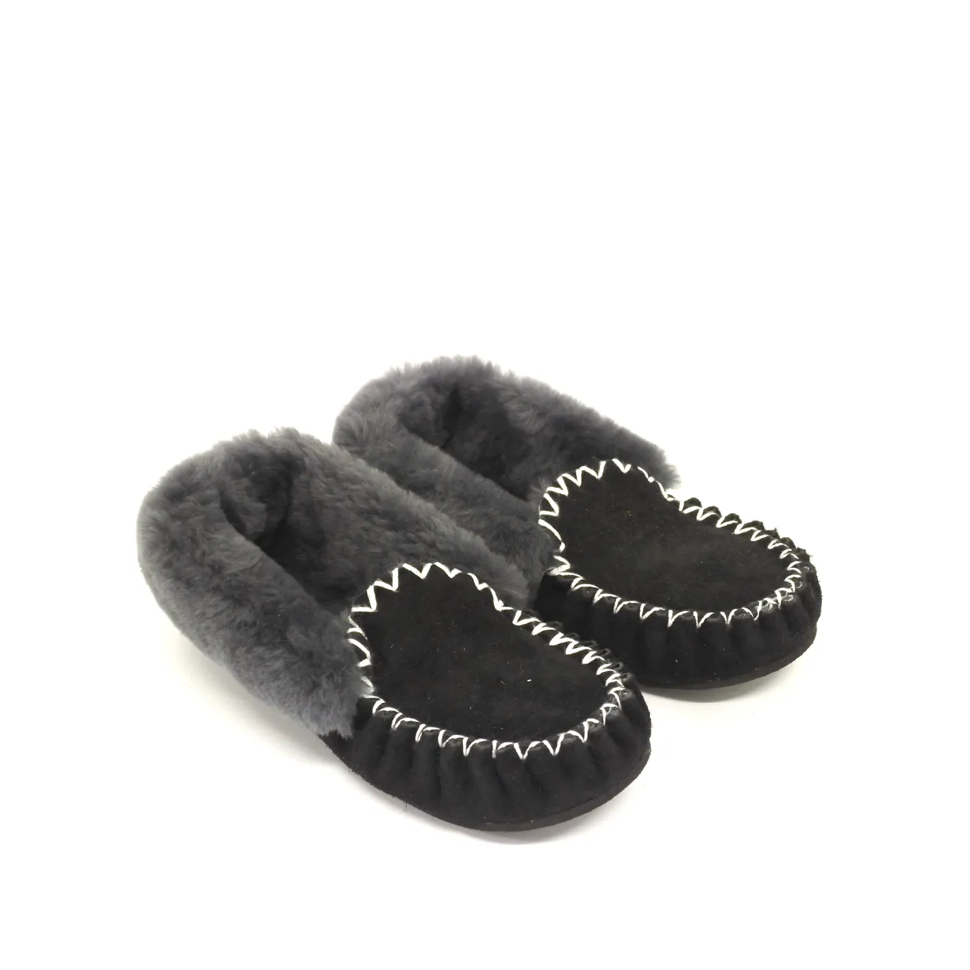 CLEARANCE TRADITIONAL MOCCASINS Black Grey - Men's AU15 | Women's AU16 sold by Australian Ugg Boots