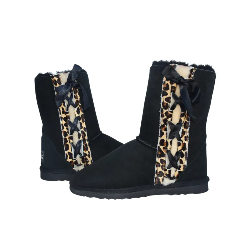 CLEARANCE XBOW BOOTS BLACK LEOPARD - AU Women's 7 | AU Men's 6 sold by Australian Ugg Boots