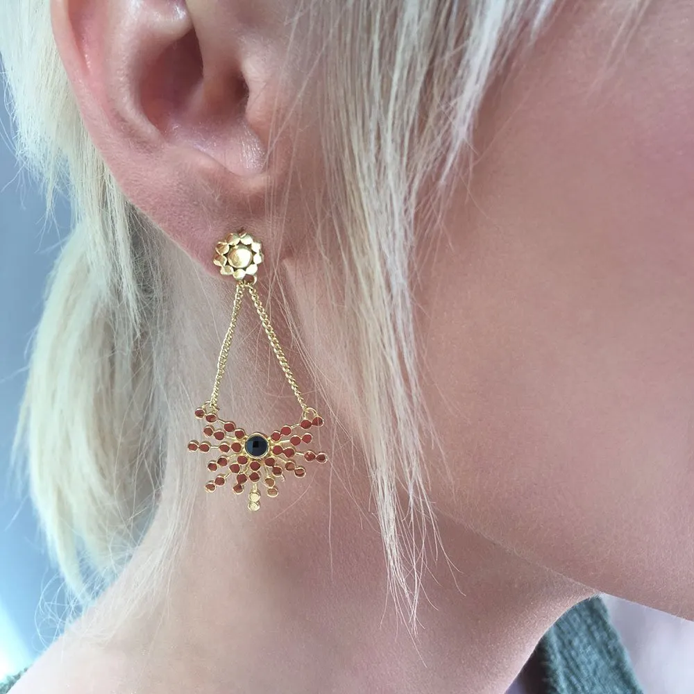 Etrusca Radiating Bead Stud Earrings: Black Onyx sold by Azuni London product image thumbnail 3