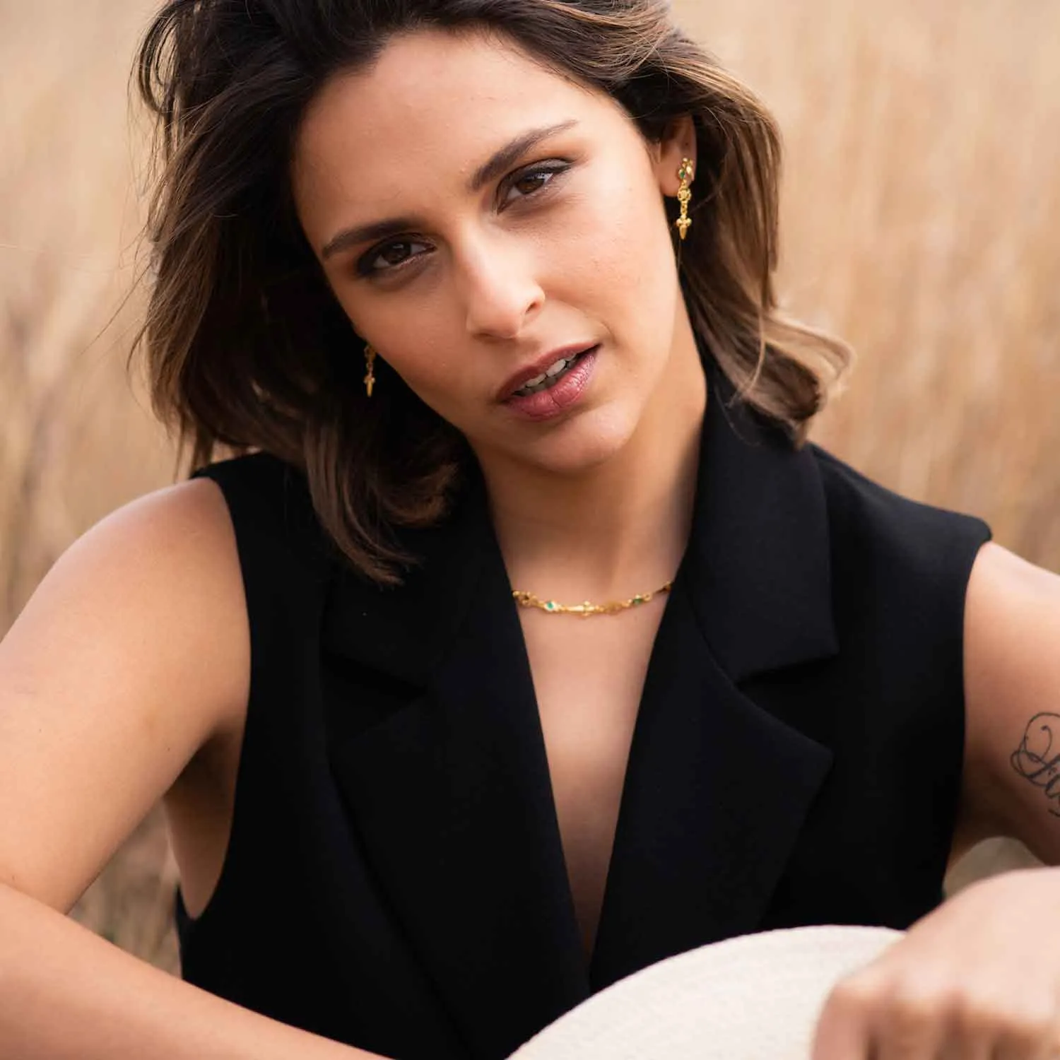 Dagger and Rose Drop Earrings with Green Onyx sold by Azuni London product image thumbnail 3