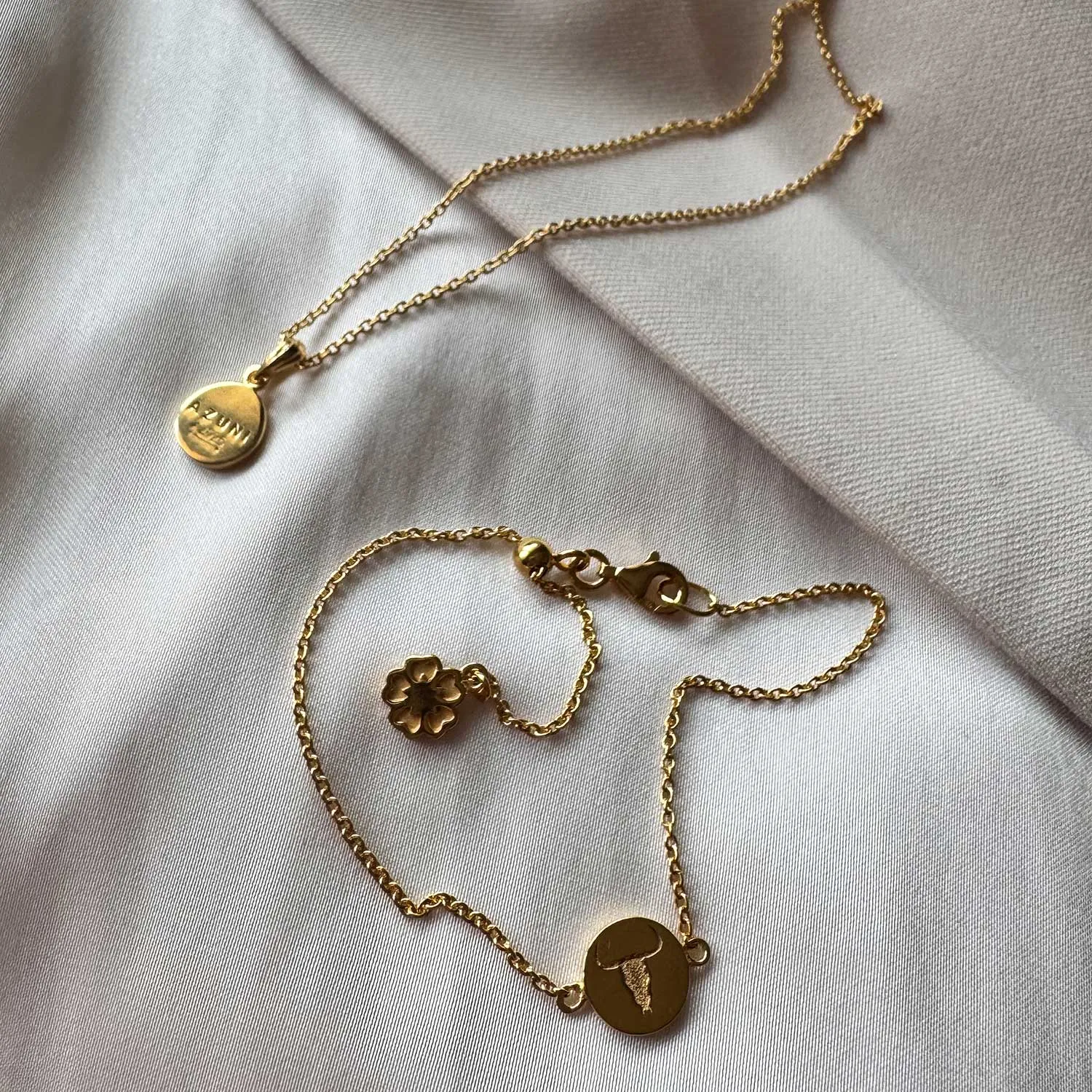 Gold Vermeil Steer Head Coin Bracelet sold by Azuni London product image thumbnail 5