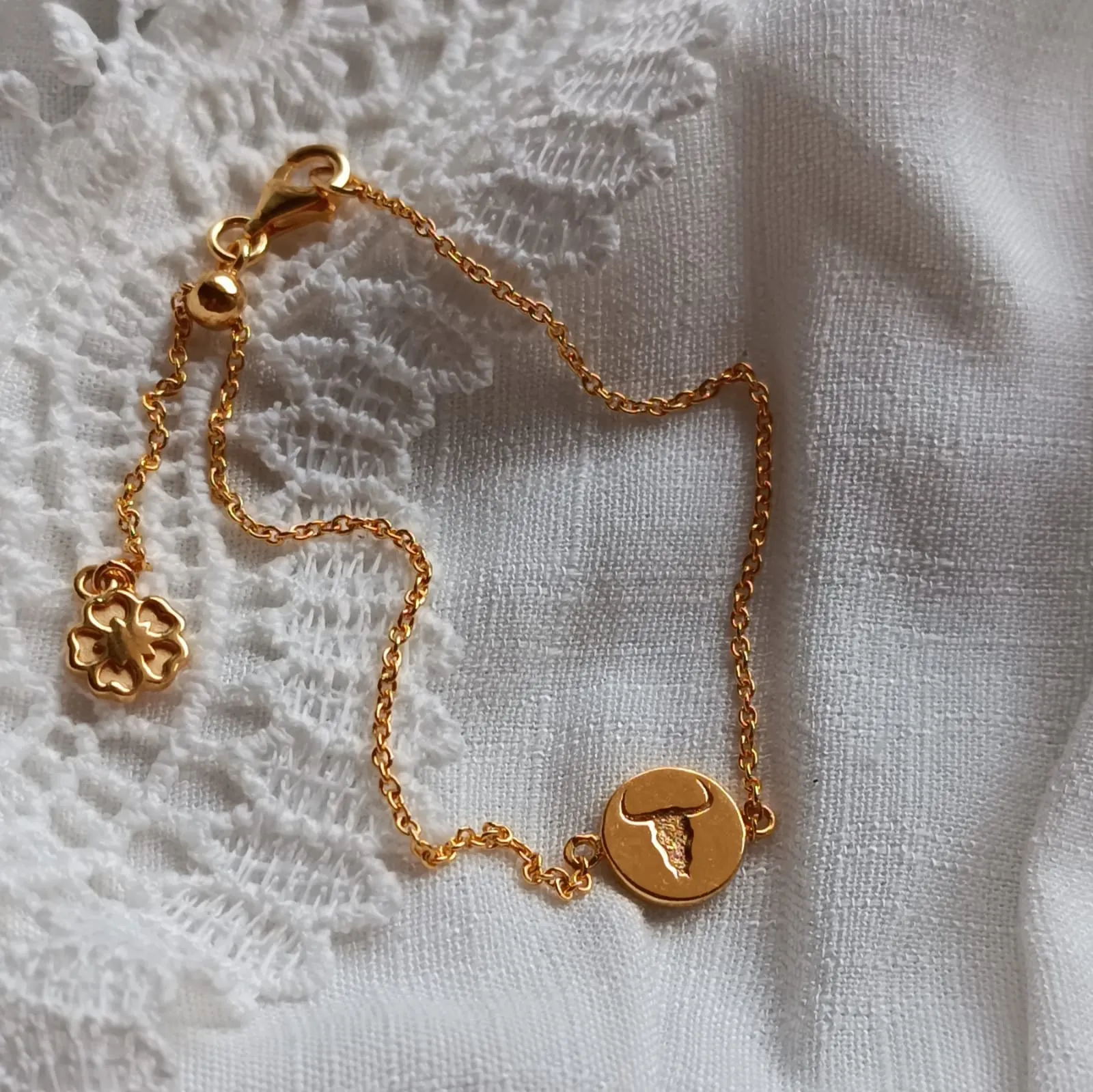 Gold Vermeil Steer Head Coin Bracelet sold by Azuni London product image thumbnail 3