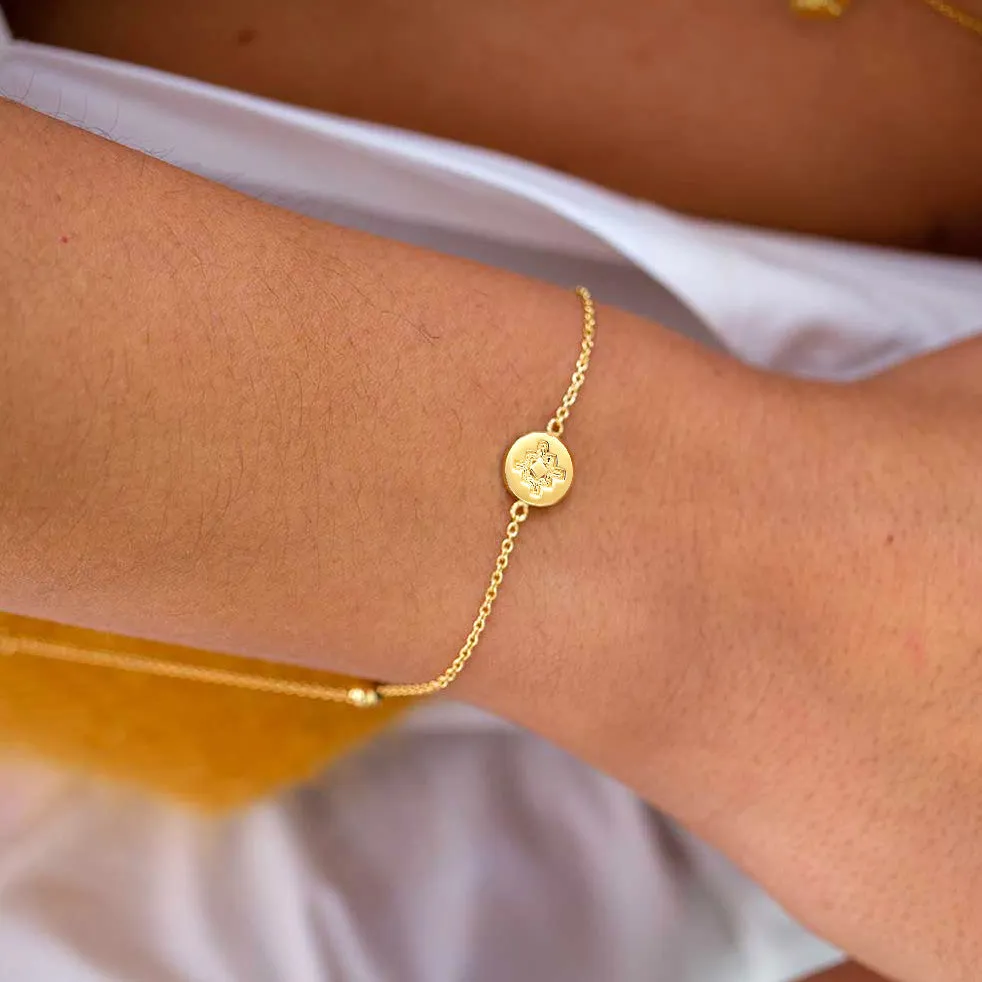 Inca Cross Gold Vermeil Coin Bracelet sold by Azuni London product image thumbnail 2