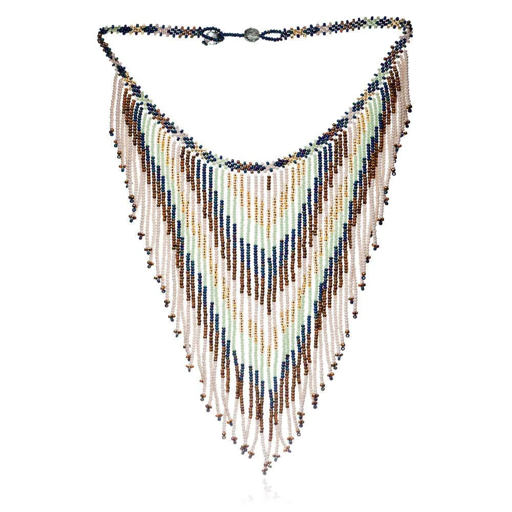 Frida Fantail Cascading Beaded Necklace sold by Azuni London product image thumbnail 4