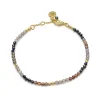 Milos Mixed Gemstone and Gold Beaded Bracelet sold by Azuni London