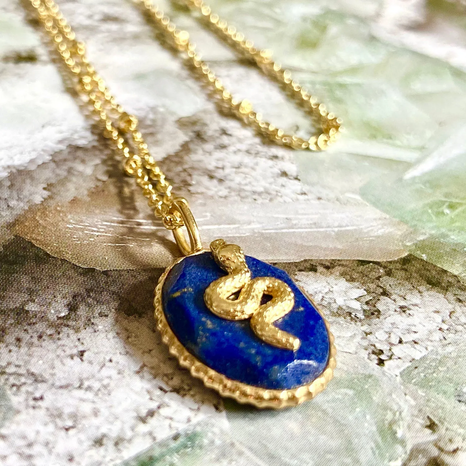 Medusa Gemstone and Snake Motif Pendant sold by Azuni London product image thumbnail 4