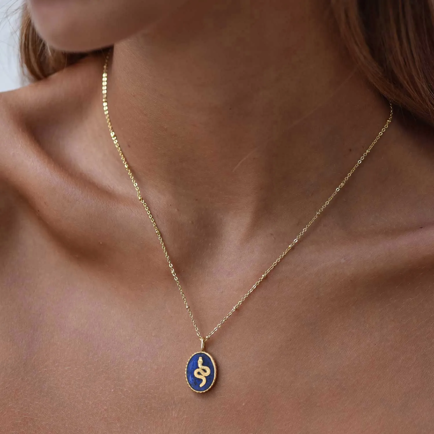 Medusa Gemstone and Snake Motif Pendant sold by Azuni London product image thumbnail 2