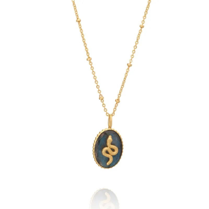 Medusa Gemstone and Snake Motif Pendant sold by Azuni London