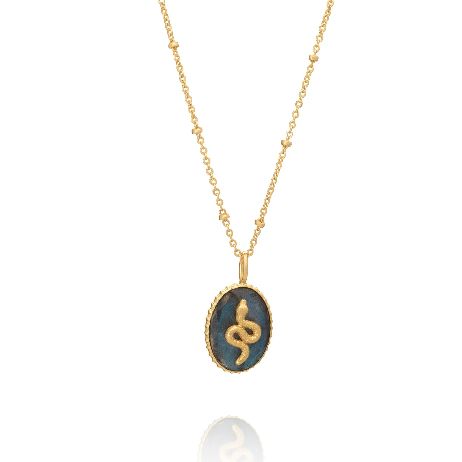 Medusa Gemstone and Snake Motif Pendant sold by Azuni London