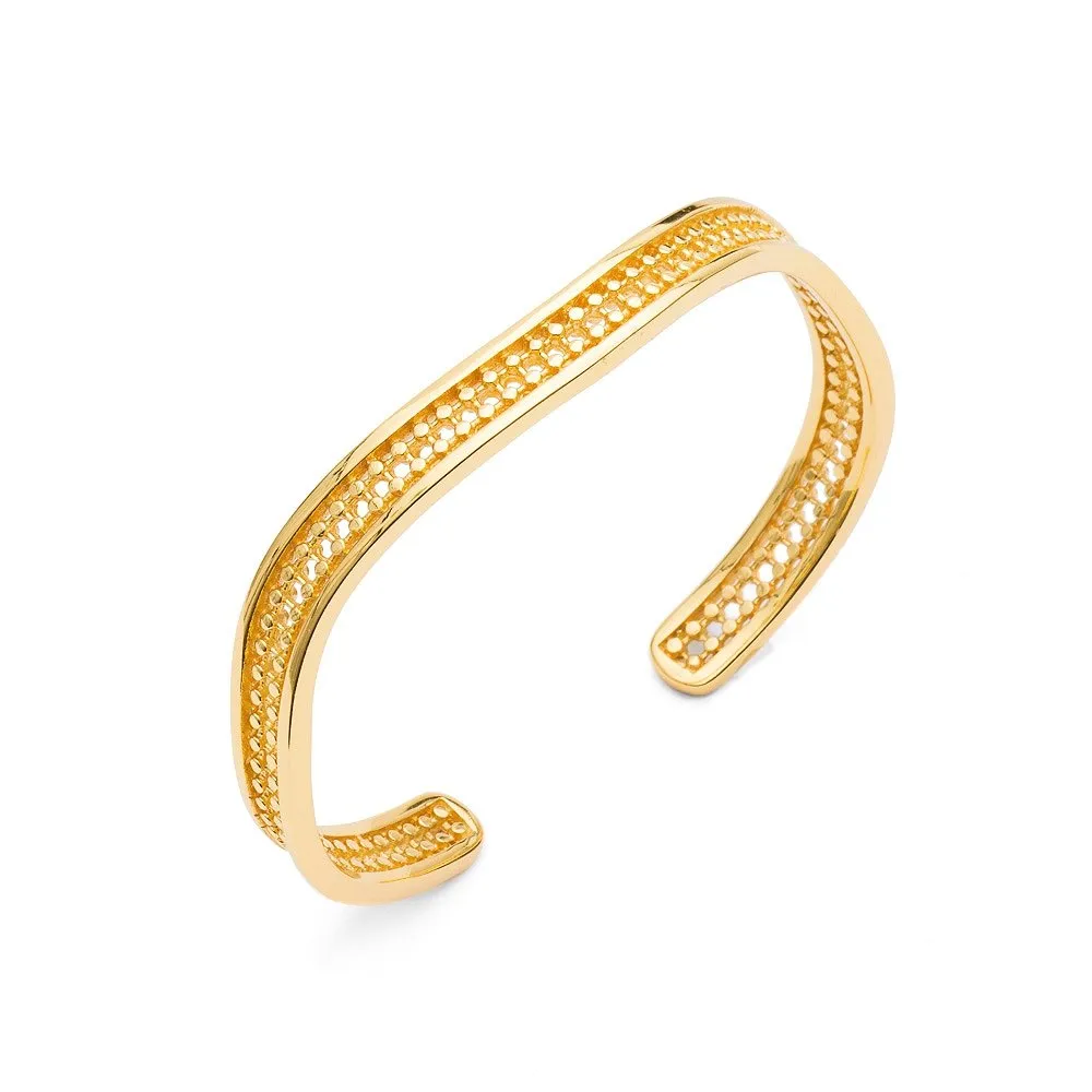 Etrusca Simple Curve Gold Bangle sold by Azuni London product image thumbnail 3