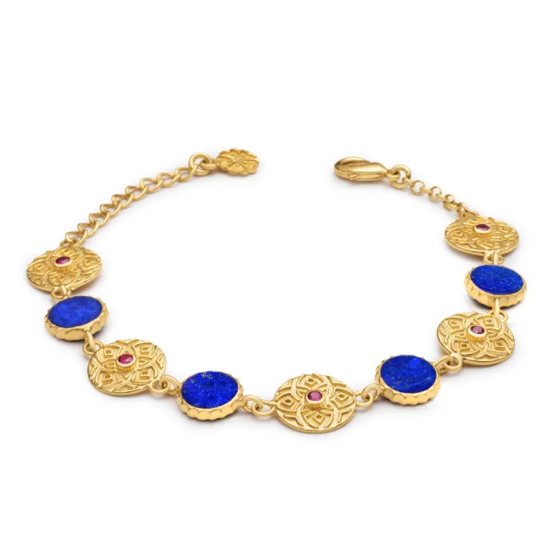 Pantheon Gemtone Disc and Coin Bracelet sold by Azuni London