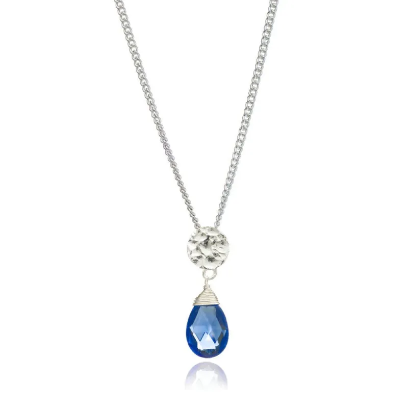 Classic Athena Gemstone Necklace: Silver & Iolite sold by Azuni London
