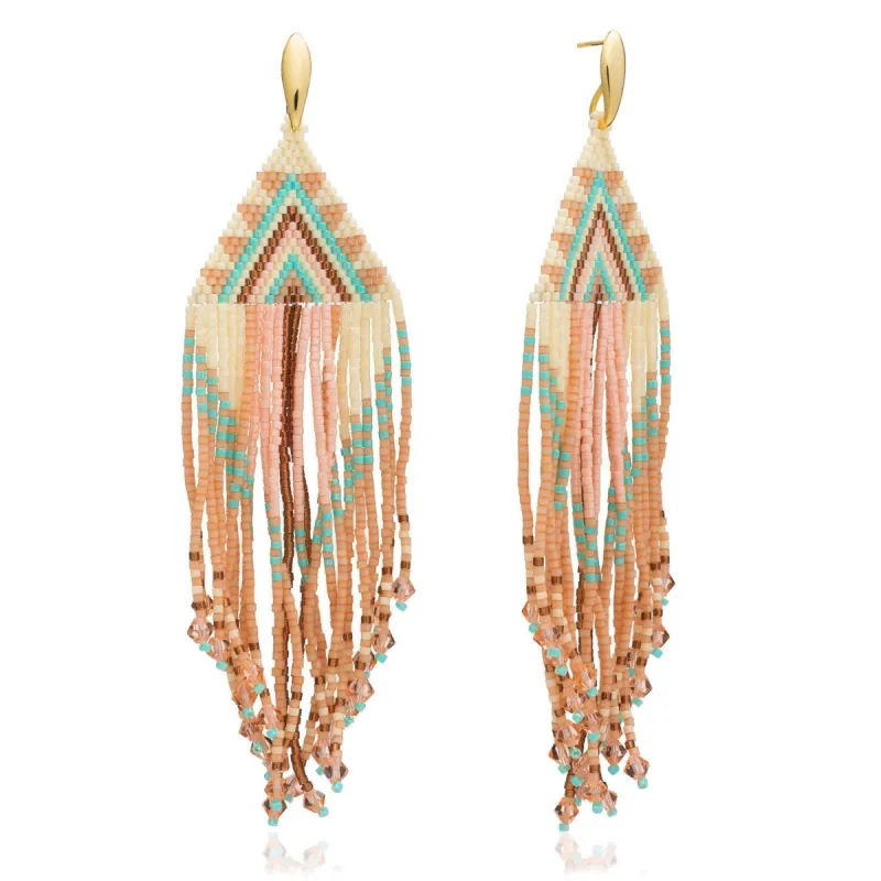 Cascada Long Bead Fringe Earrings sold by Azuni London