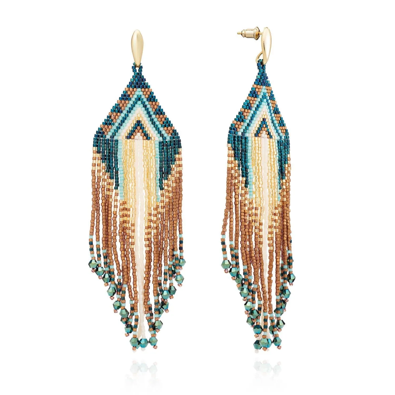 Cascada Long Bead Fringe Earrings sold by Azuni London product image thumbnail 3