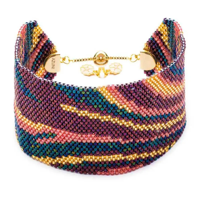 Surf Abstract Beaded Cuff: Maroc sold by Azuni London