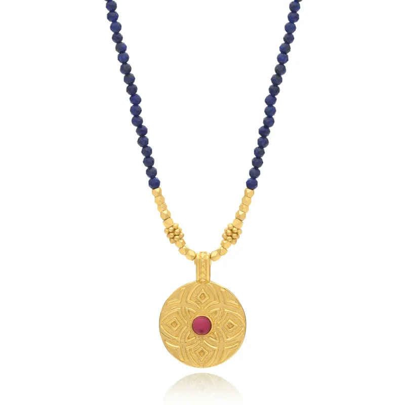 Versus Long Bead Gemstone Pendant Necklace sold by Azuni London