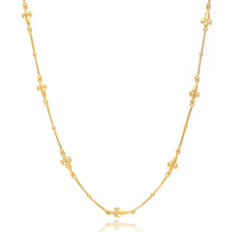 Gold Vermeil Satellite and Dagger Link Chain sold by Azuni London