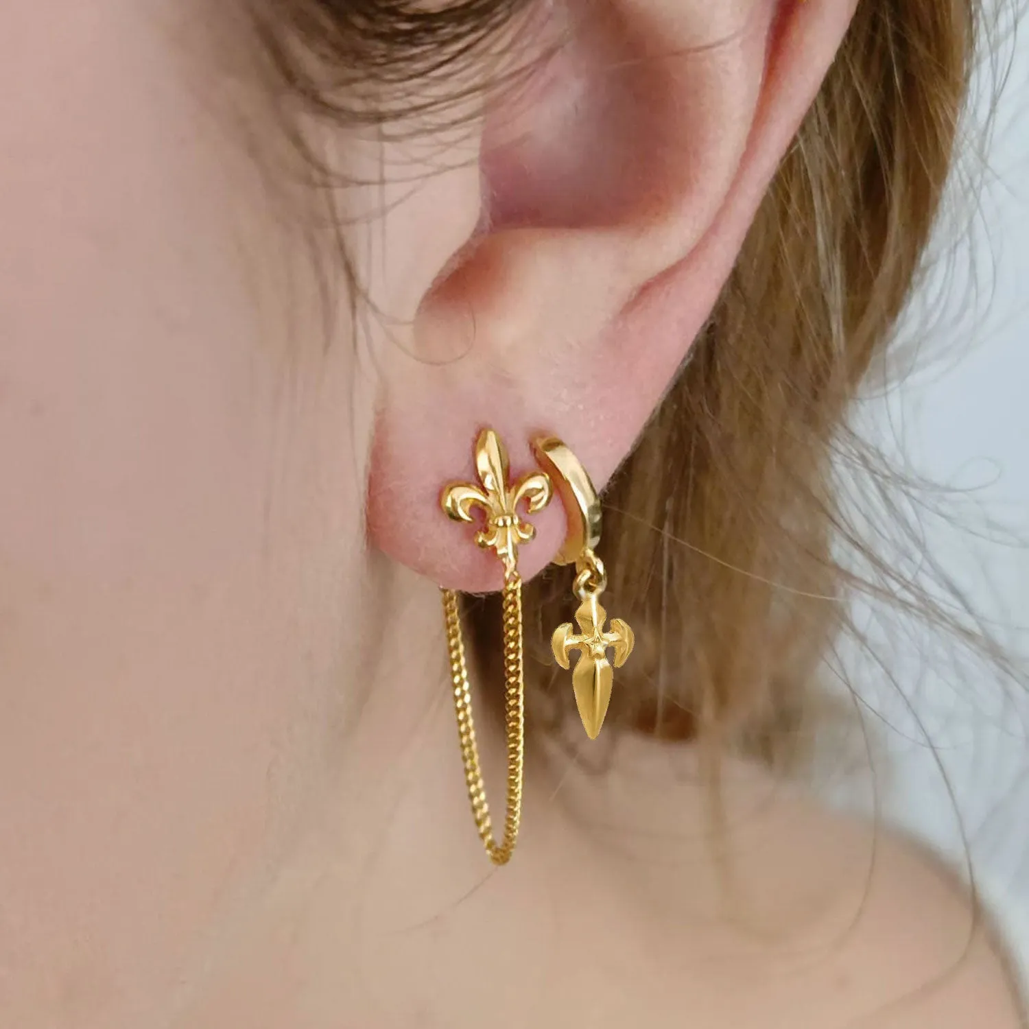 Gold Vermeil Dagger Huggies sold by Azuni London product image thumbnail 2