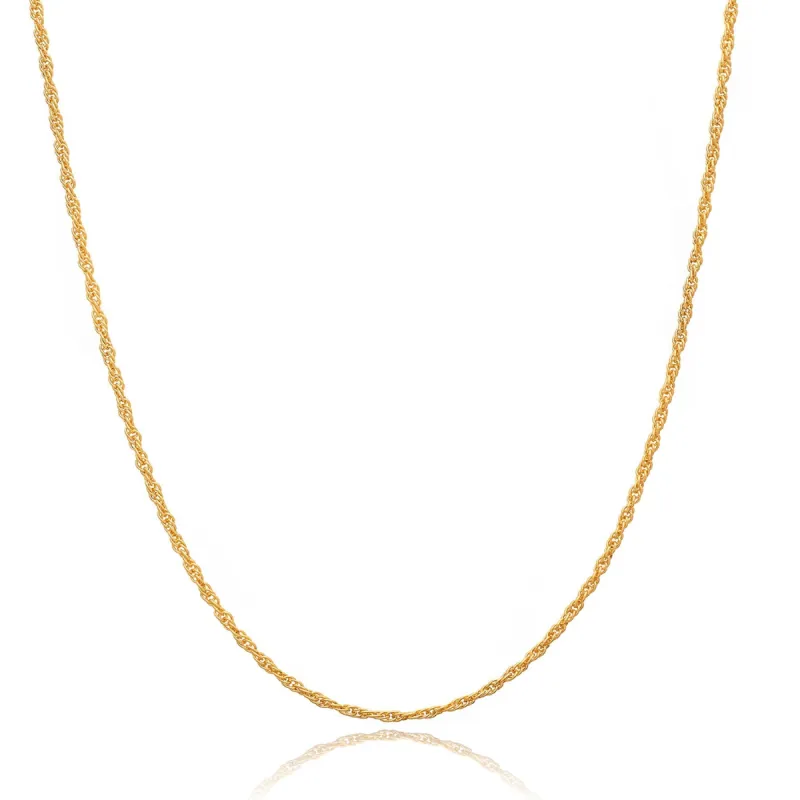 Long Gold Vermeil Rope Chain sold by Azuni London