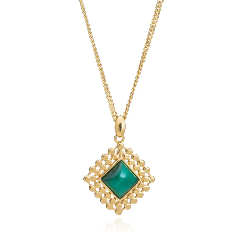 Etrusca Malachite Pendant Necklace sold by Azuni London