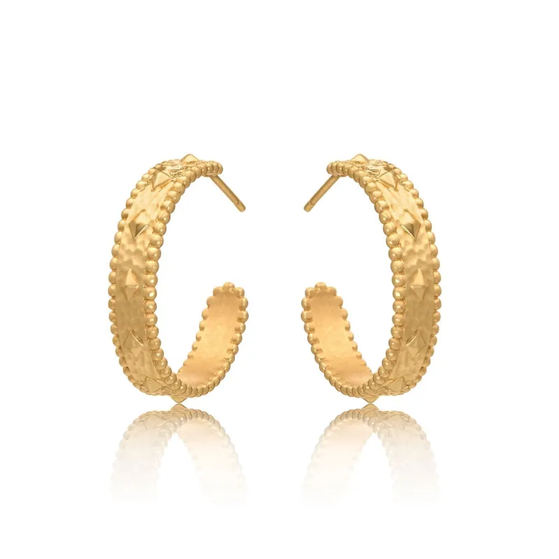 Filia Diamond Stud Chunky Hoop Earrings sold by Azuni London