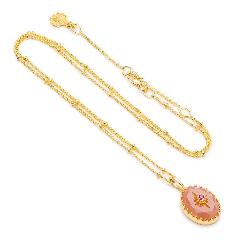 Lone Star Peach Moonstone Statement Necklace sold by Azuni London product image thumbnail 3