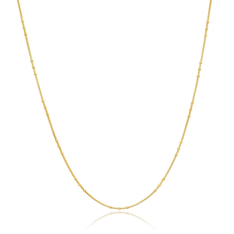 Gold Vermeil Fine Box & Satellite Chain sold by Azuni London