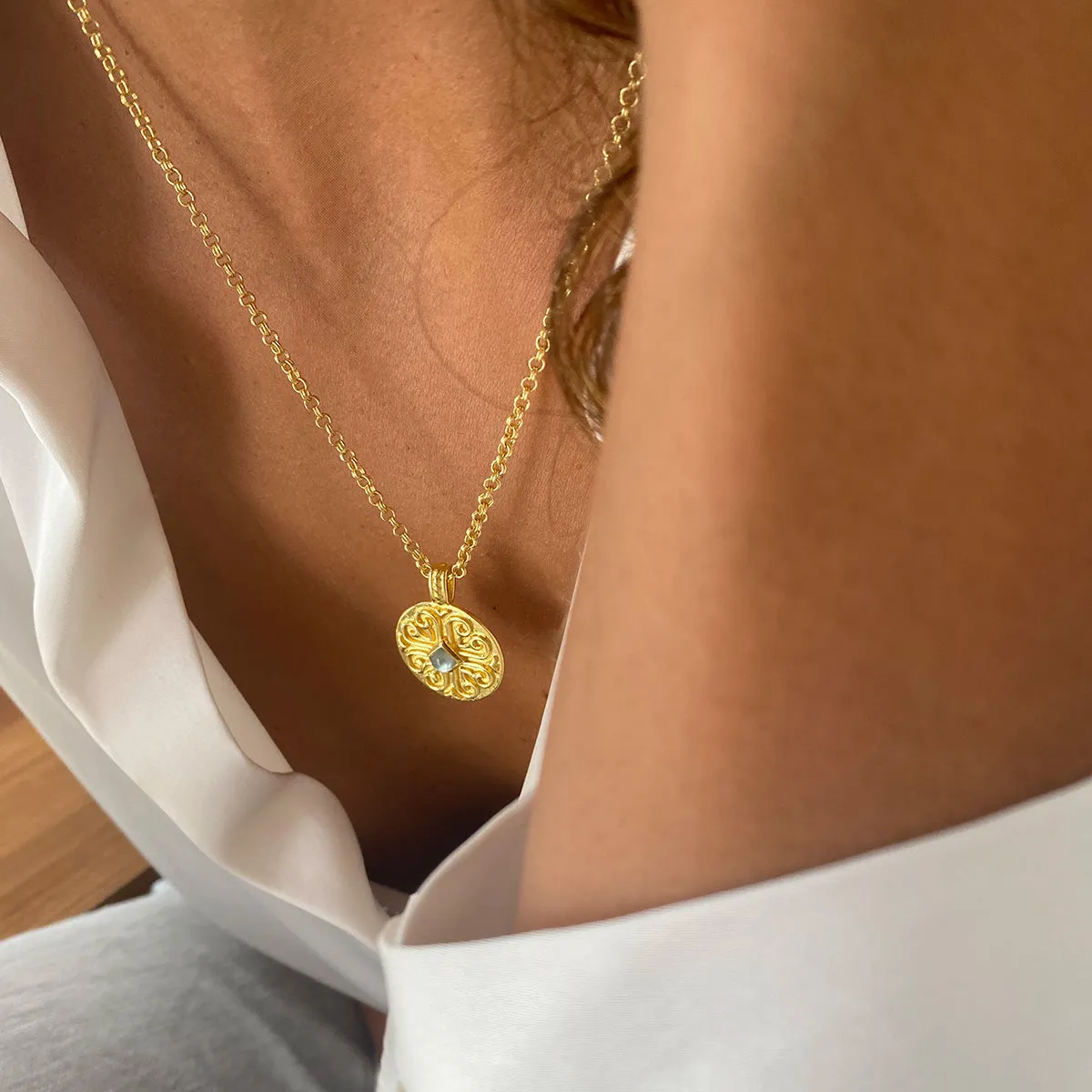 Olympia Ornate Medallion Necklace sold by Azuni London product image thumbnail 2