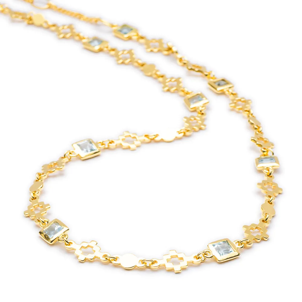 Inca Cross Necklace with Blue Topaz sold by Azuni London product image thumbnail 5