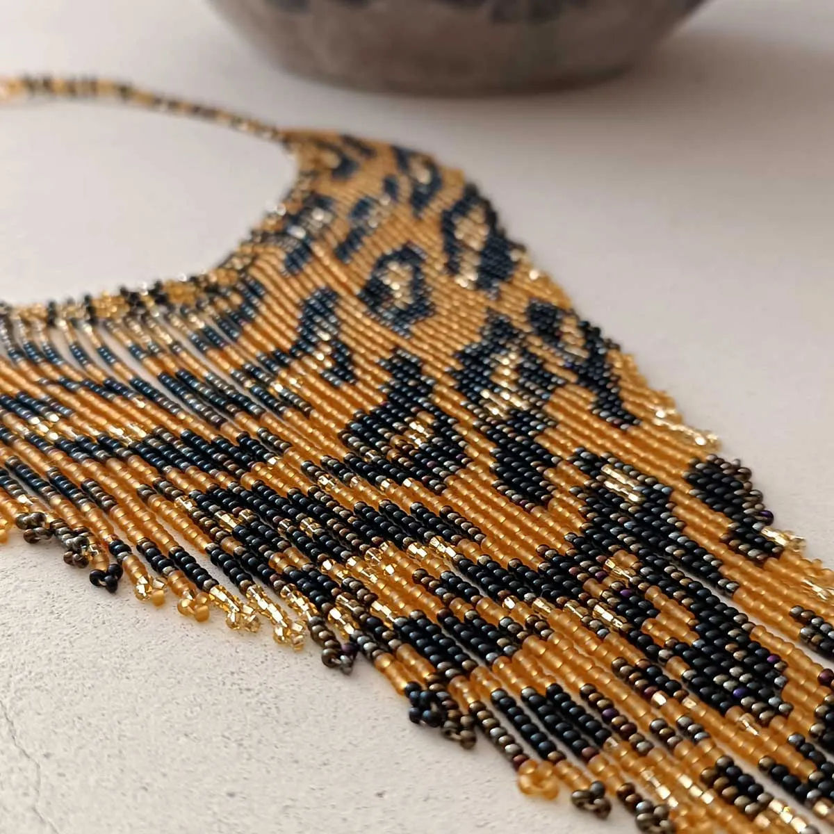 Leopard Beaded Fantail Necklace sold by Azuni London product image thumbnail 5