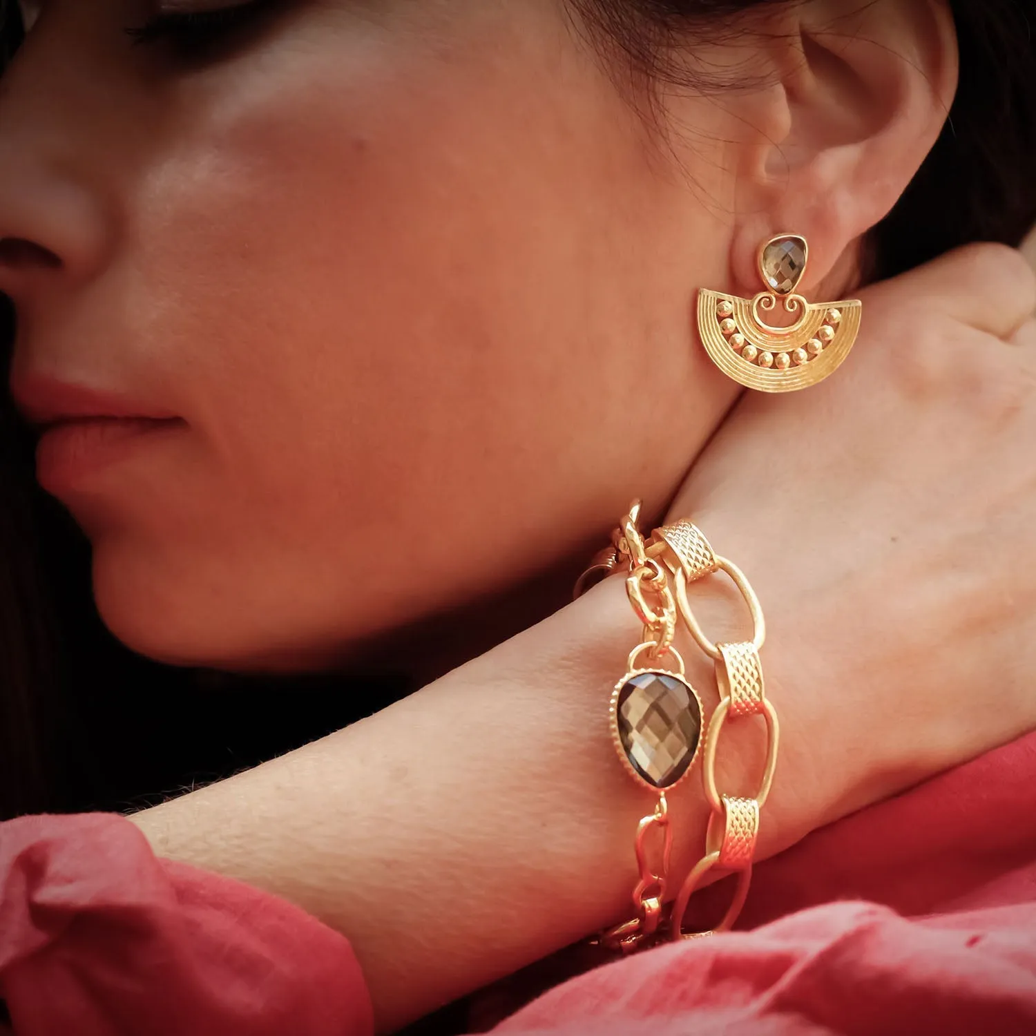 Medusa Chunky Gold Chain Snake Bracelet sold by Azuni London product image thumbnail 3