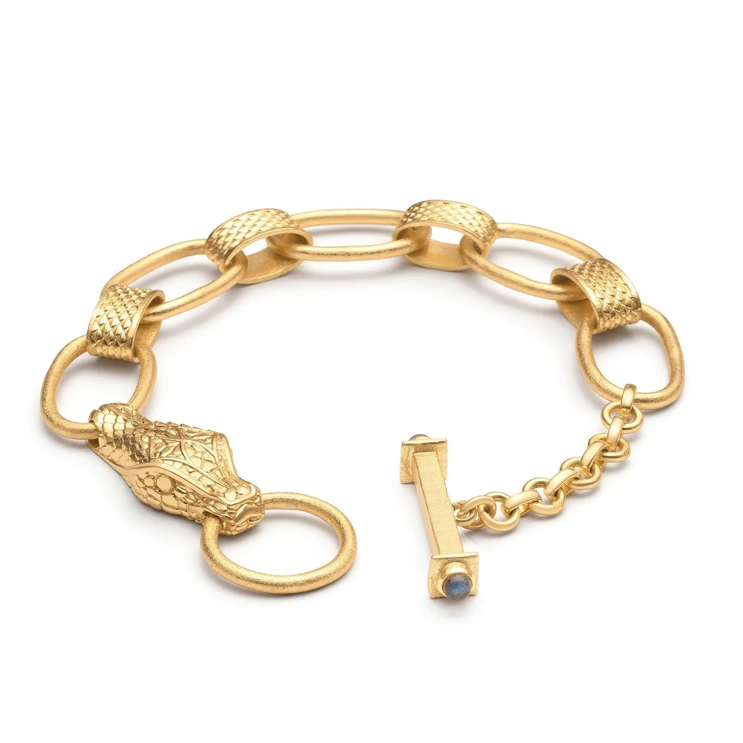 Medusa Chunky Gold Chain Snake Bracelet sold by Azuni London