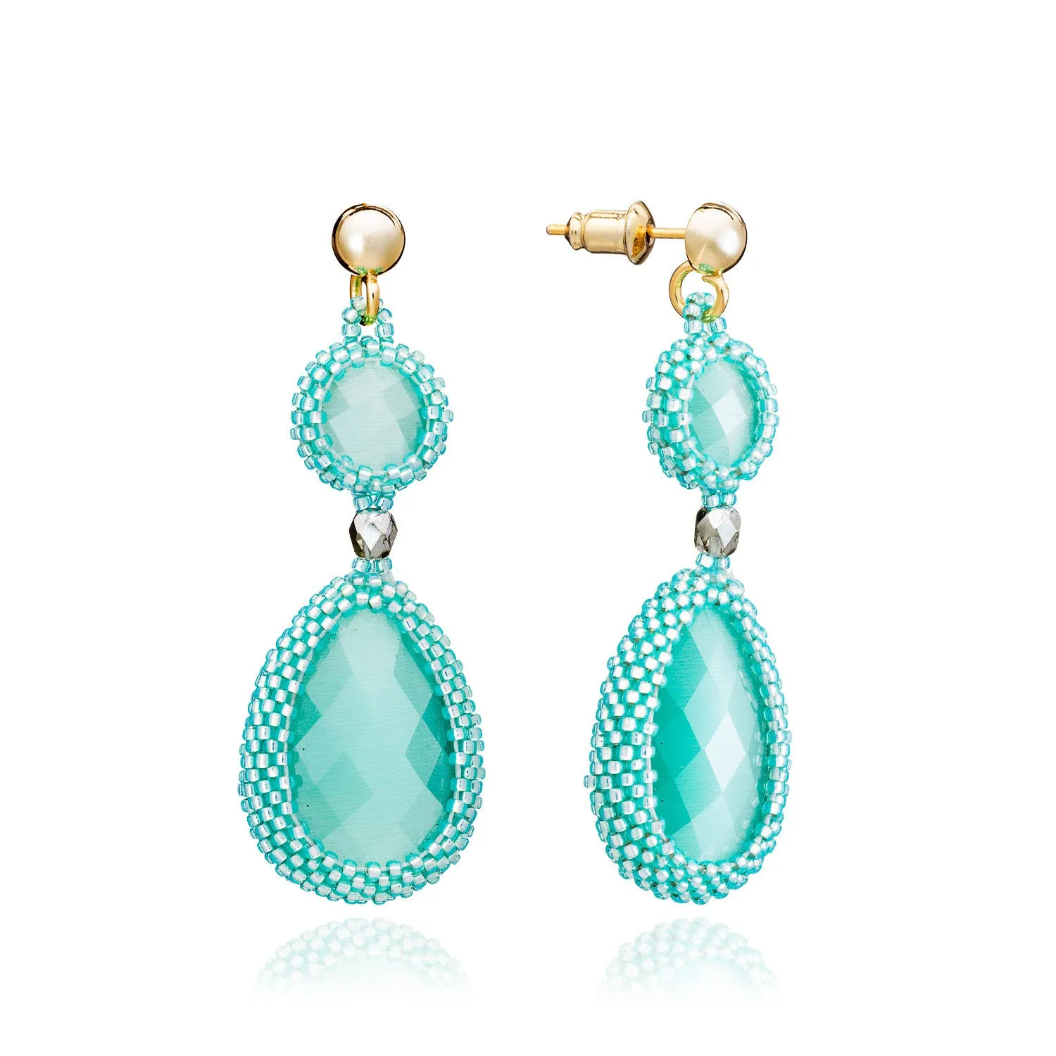 Alexia Teardrop Cat's Eye Earrings sold by Azuni London product image thumbnail 3