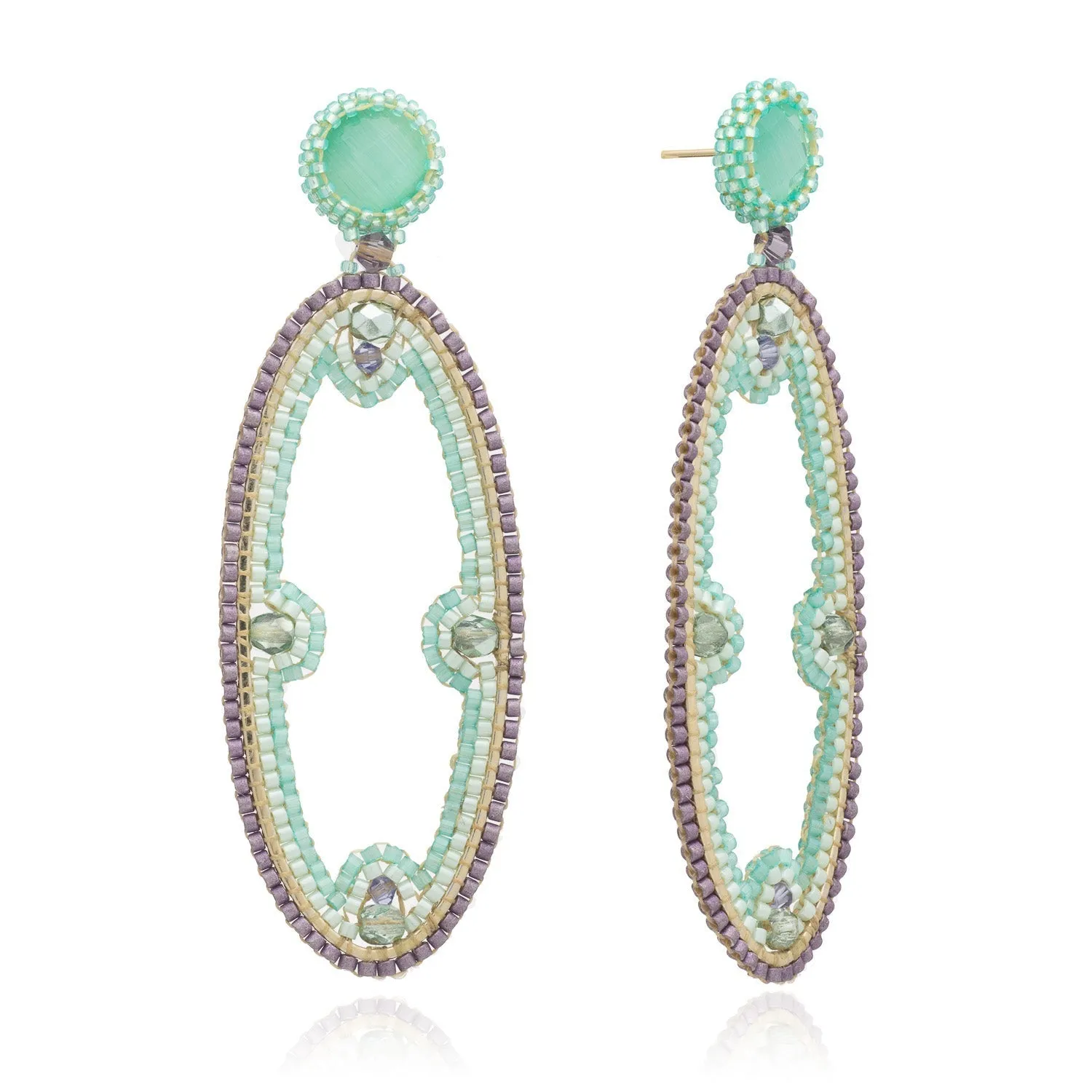 Wayu Large Oval Beaded Earrings sold by Azuni London product image thumbnail 5