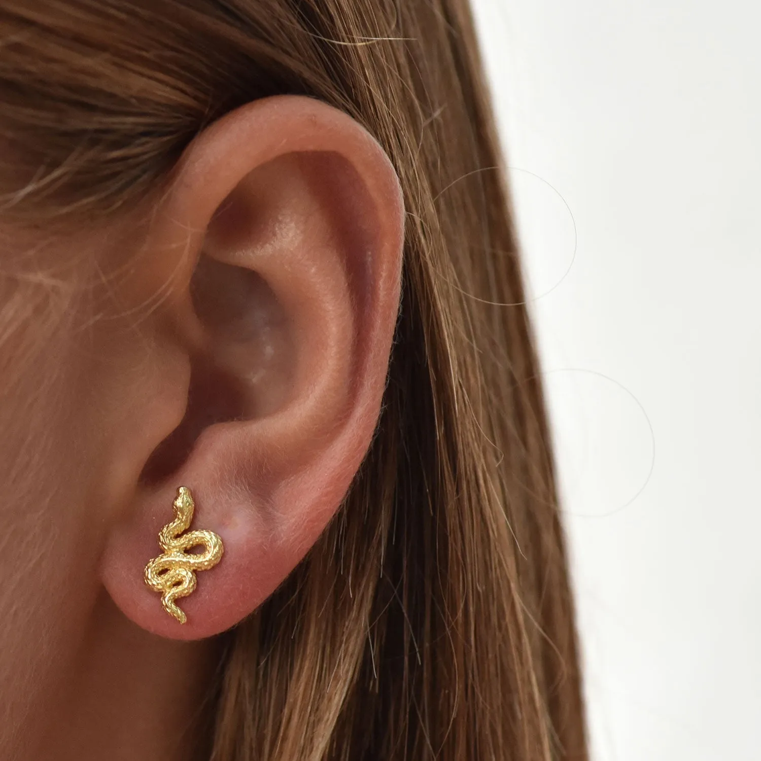 Medusa Mini Snake Stud Earrings sold by Azuni London product image thumbnail 2