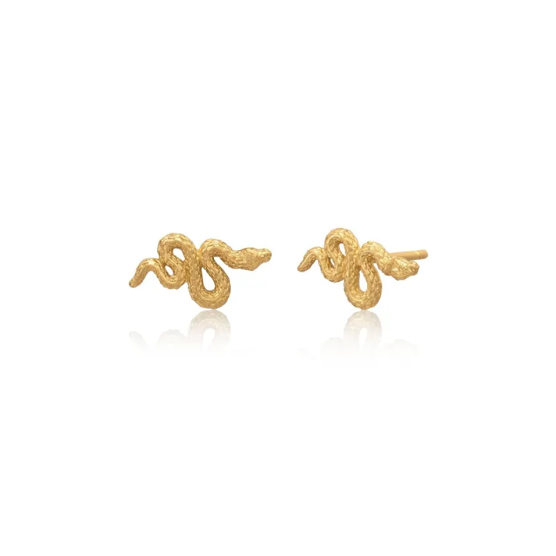 Medusa Mini Snake Stud Earrings sold by Azuni London