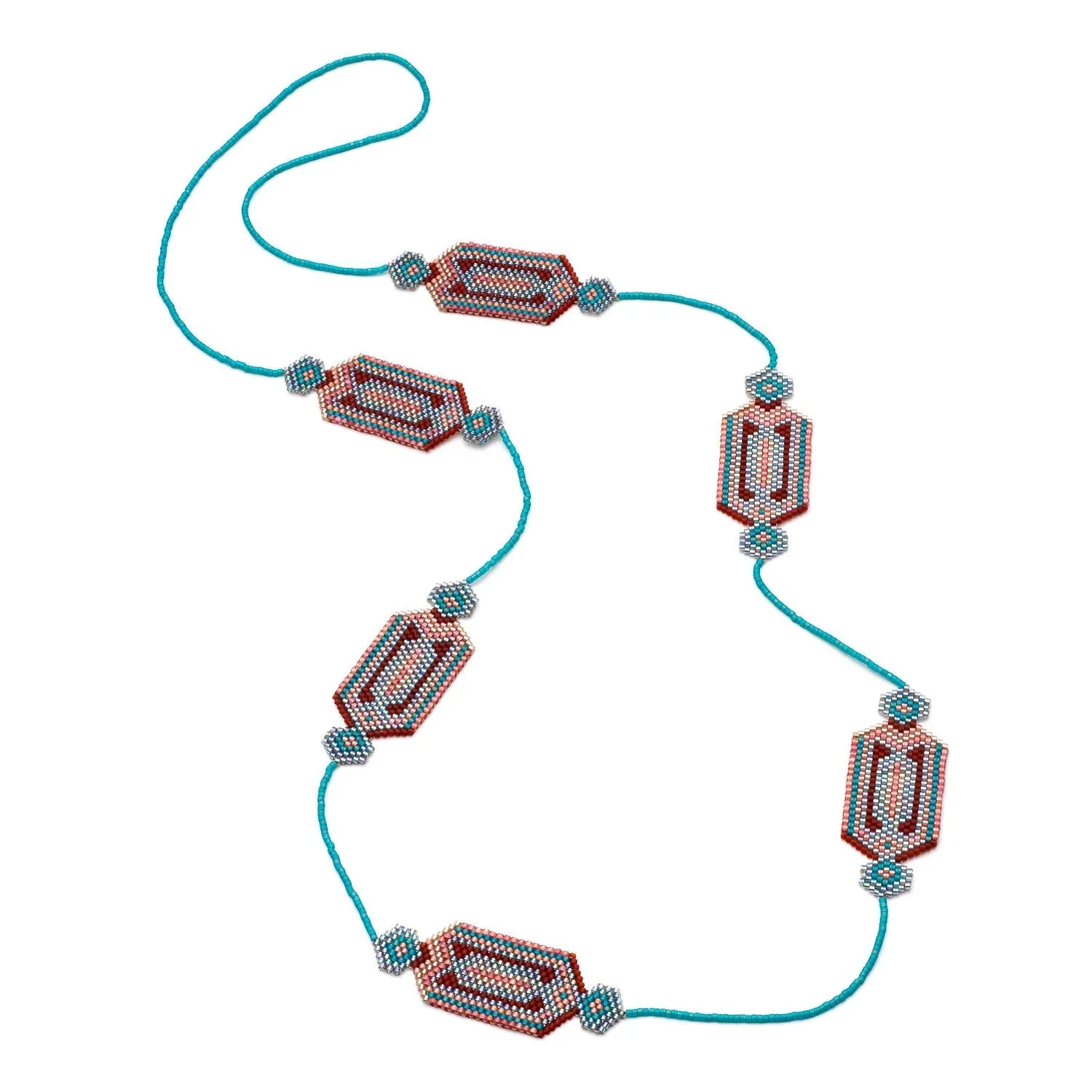 Itza Long Beaded Necklace sold by Azuni London