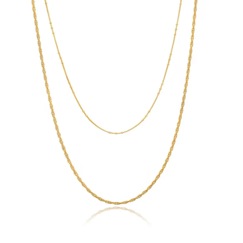 Short Satellite Chain and Long Rope Chain Set sold by Azuni London